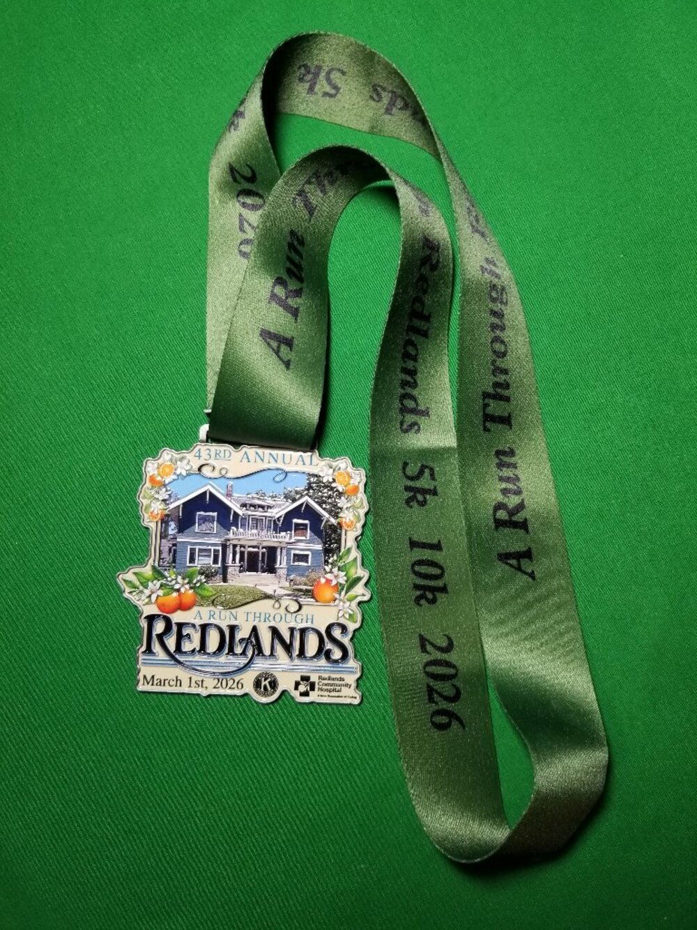 Race Through Redlands Running 43rd Annual Medal‎ 2026 NEW